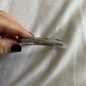 Fossil Silver Rhinestone Bangle Bracelet